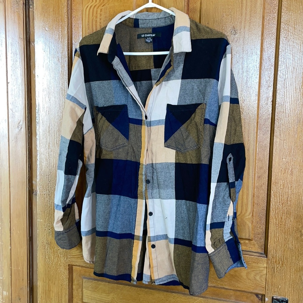 Le Chateau Plaid Cotton Button Up